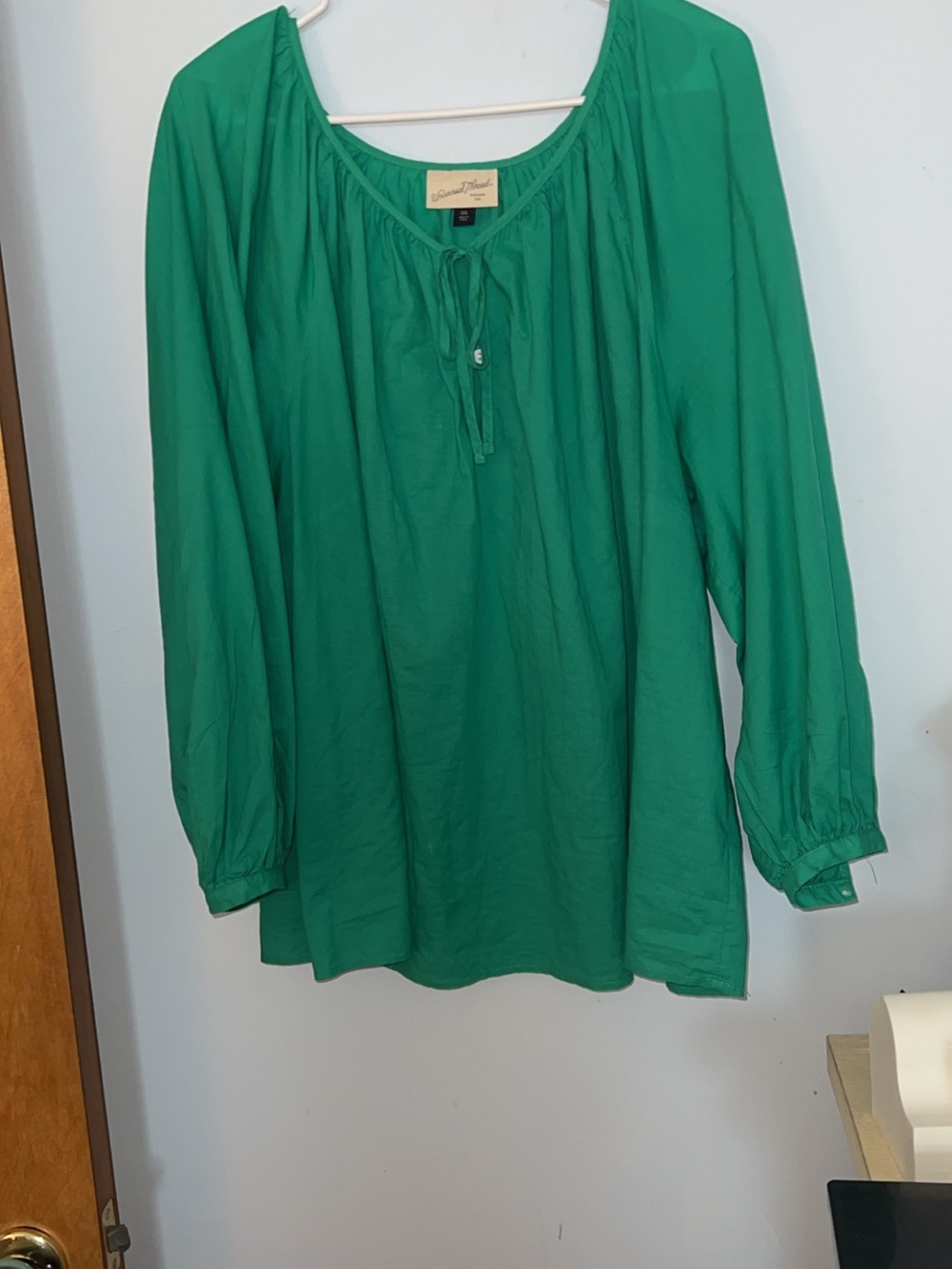 Women's Balloon Long Sleeve Tie-Front Blouse - Universal Thread, Green XXL